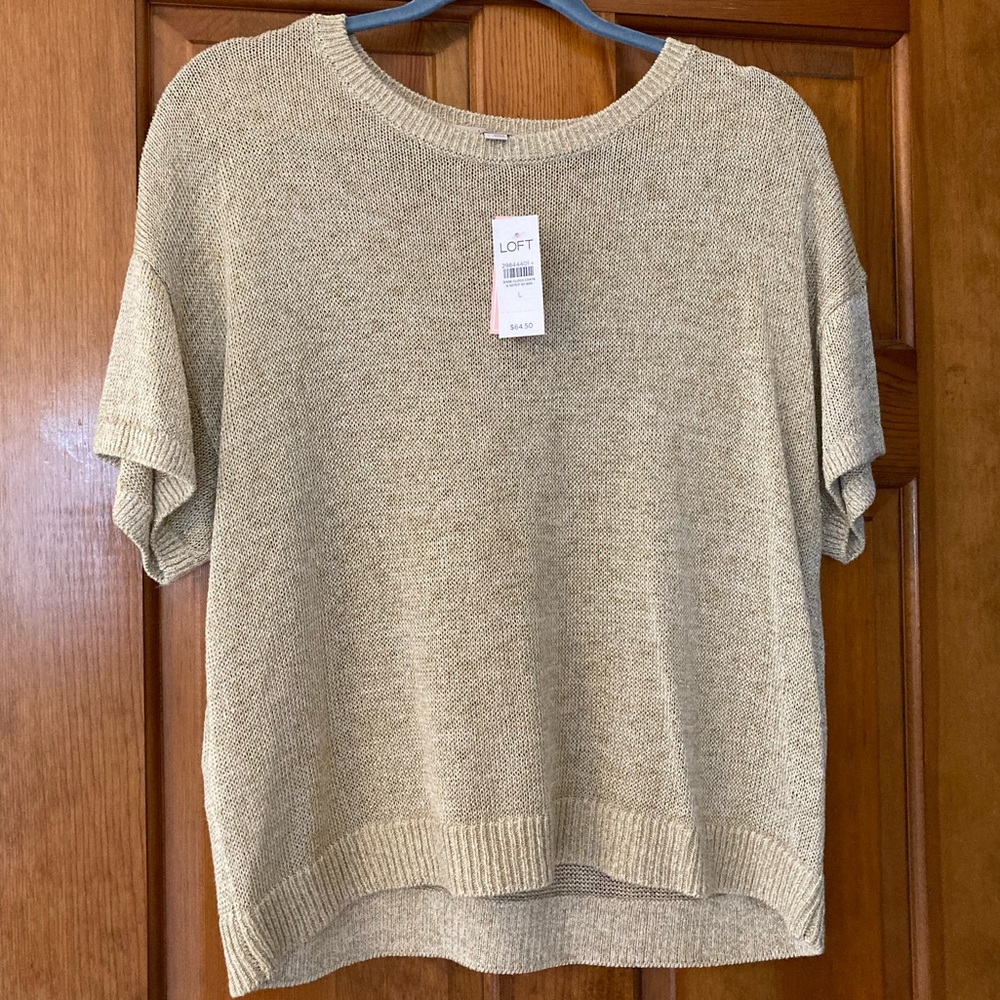 LOFT Cropped Golden Thread Sweater